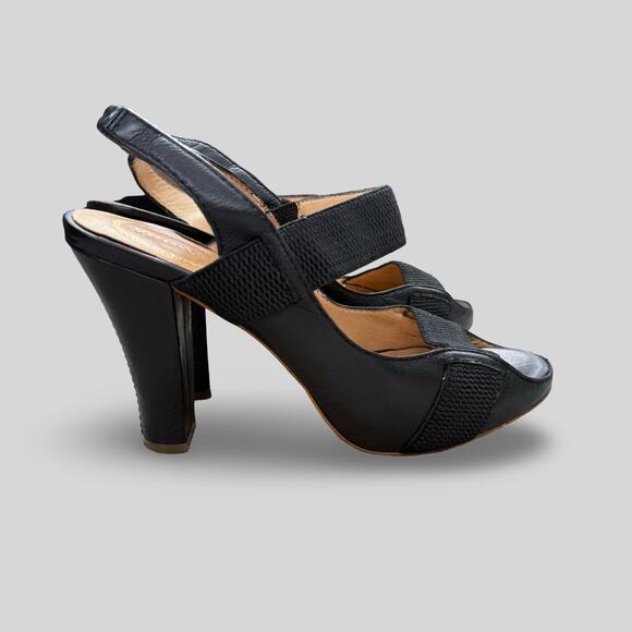 Modern Vintage Slingback Heels - Picture 2 of 7